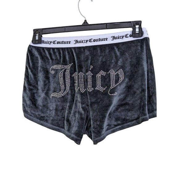 Juicy Couture Other - Juicy Couture Sleep Shorts Womens XL Black Velour Lounge Stretch Bling Logo